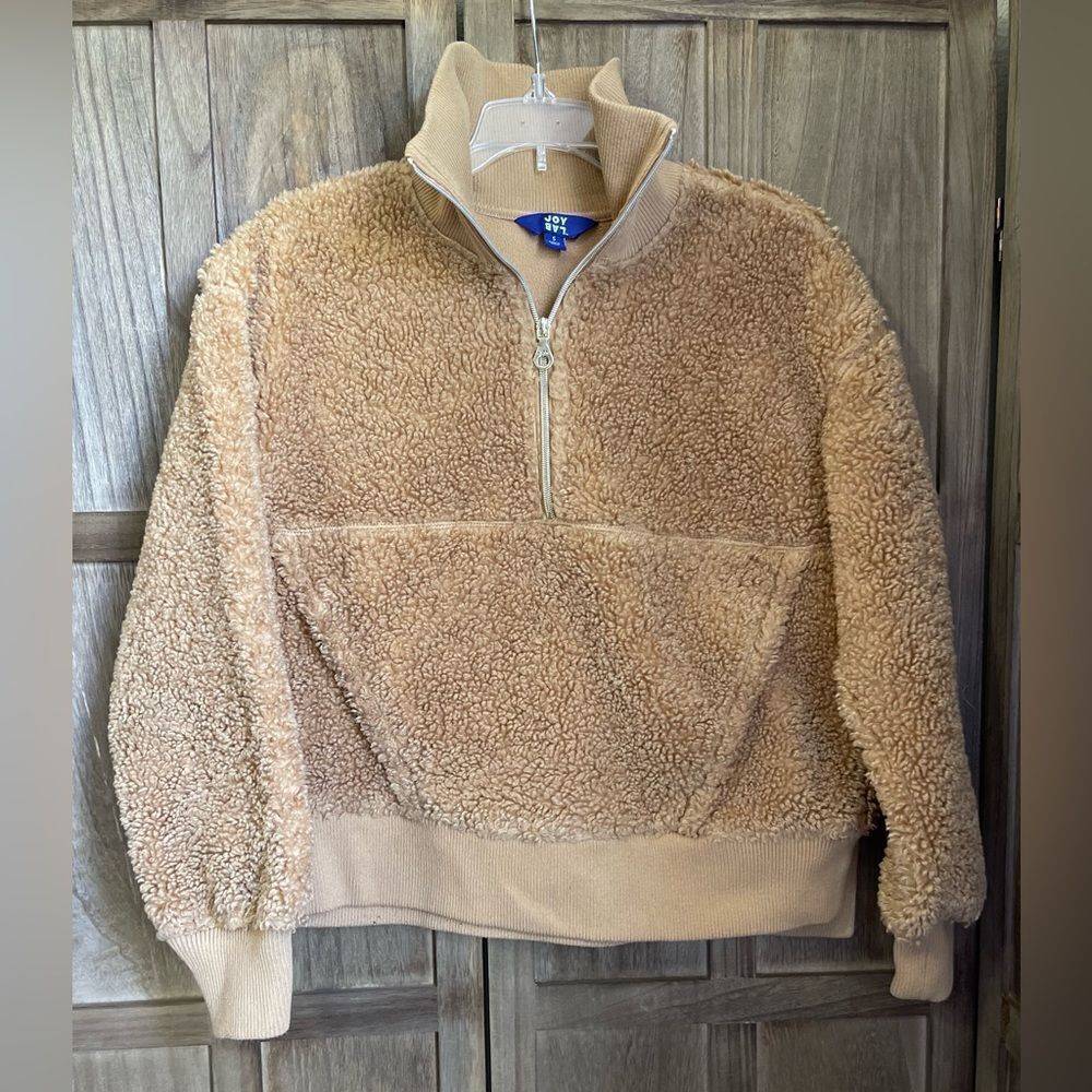 JoyLab Half Zip Teddy Fleece Crop Pullover.